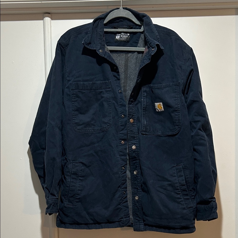 Carhartt Men’s Navy Button-Front Work Jacket relaxed fit